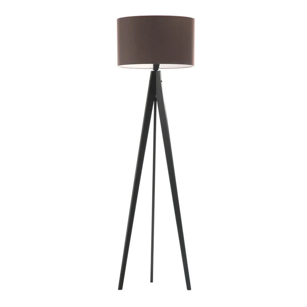 Hnědo-černá stojací lampa 4room Artist, černá lakovaná bříza, 150 cm v:744124