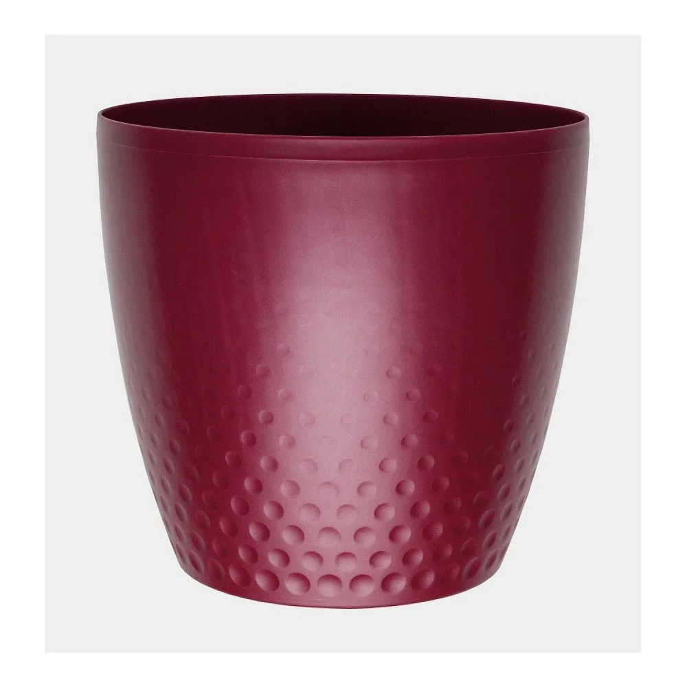 Vínově červená květináč Plastia Perla, ø 11,5 cm v:1145396