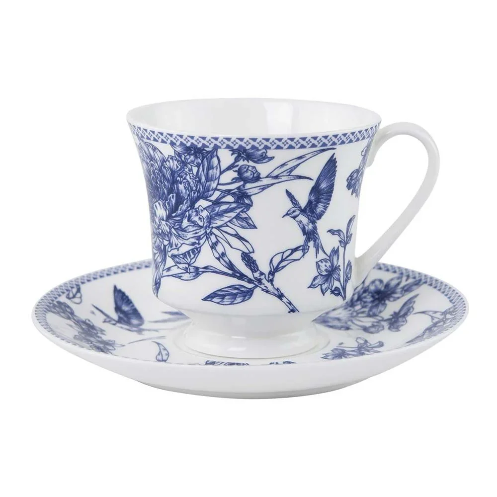 Šálek s podšálkem z kostního porcelánu Ashdene Indigo Blue, 100 ml v:1068870