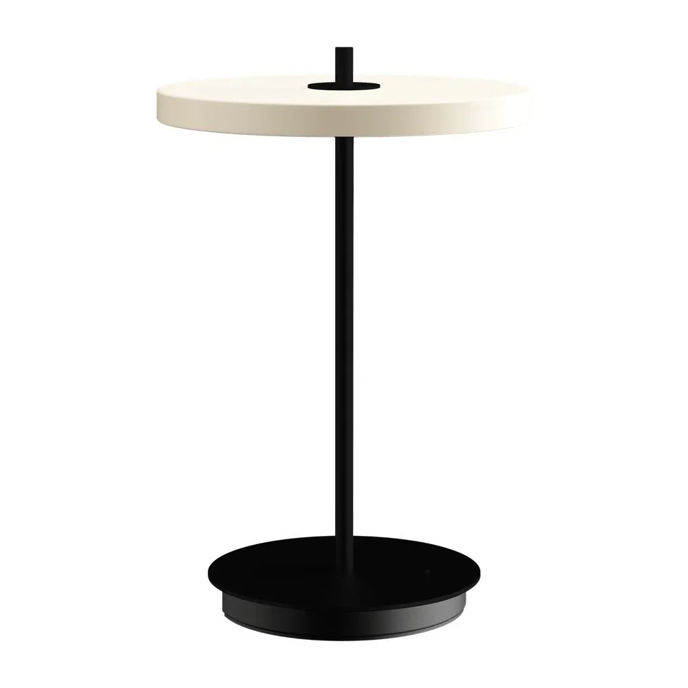 Černobílá kovová LED stolní lampa s kovovým stínidlem Asteria Move – UMAGE v:1769528
