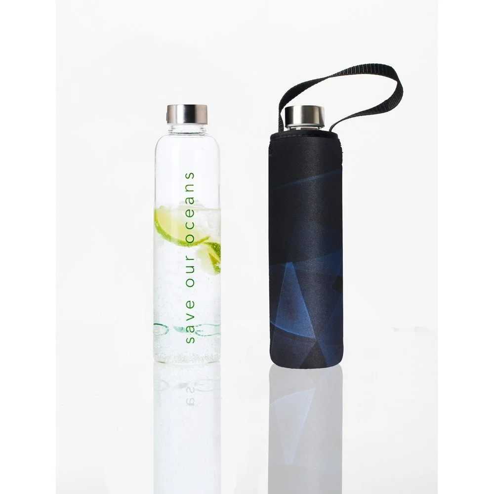 Cestovní lahev z borosilikátového skla s obalem BBBYO Prism, 750 ml v:1255620