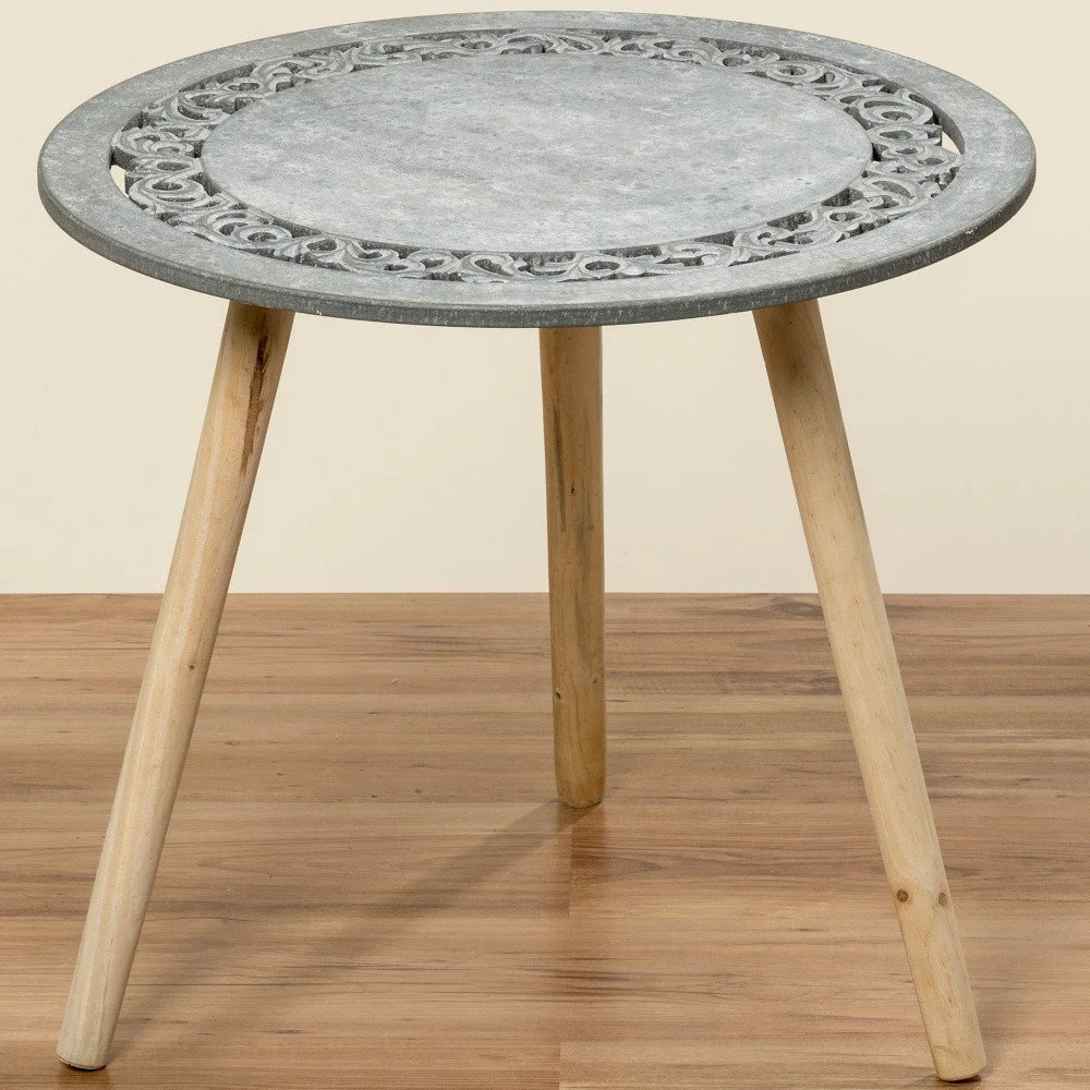 Šedý odkládací stolek Boltze Eres, ⌀ 56 cm v:784956
