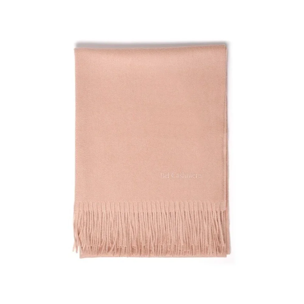 Světle růžová kašmírová šála Bel cashmere Lea, 200 x 70 cm v:972238