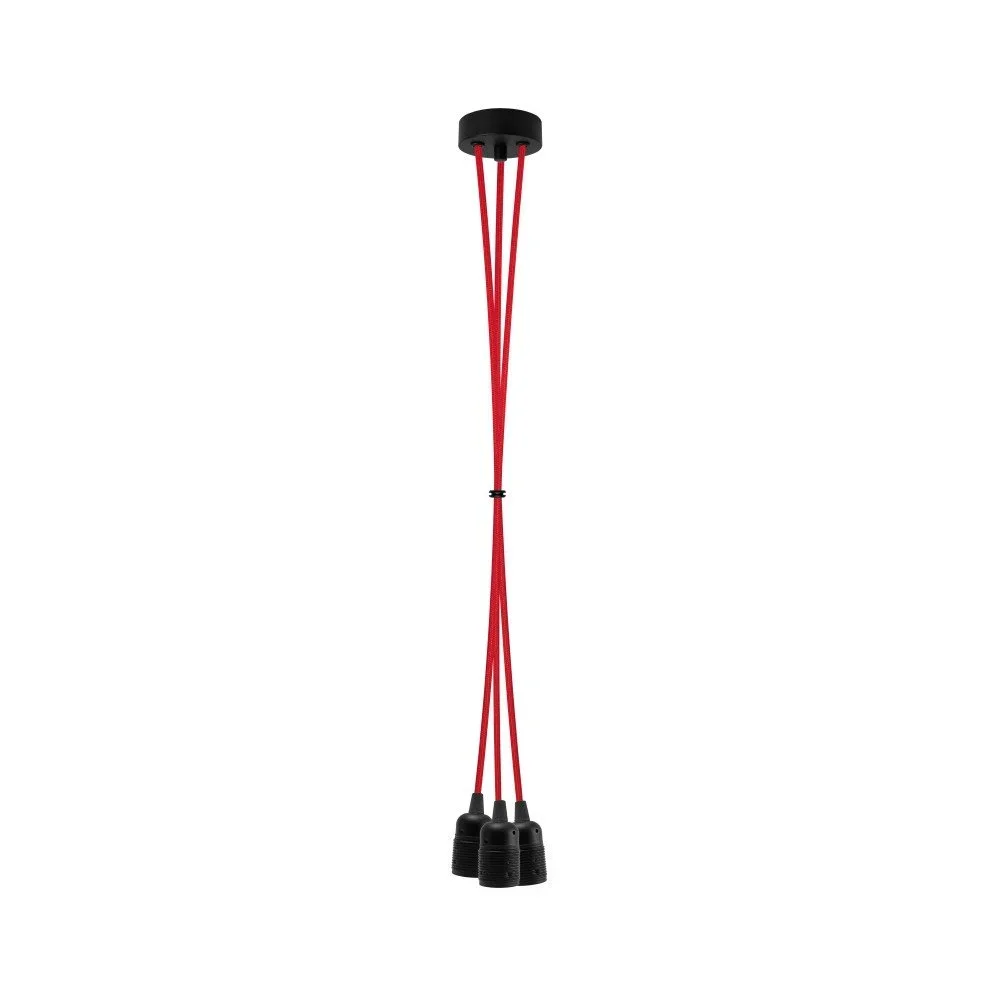 Závěsné svítidlo s 3 červenými kabely Bulb Attack Uno Group v:885736
