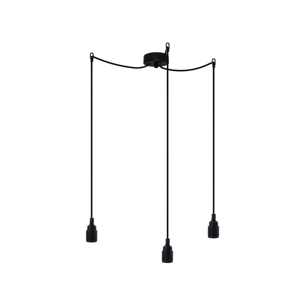 Černé závěsné svítidlo se 3 kabely Bulb Attack Seis v:778042