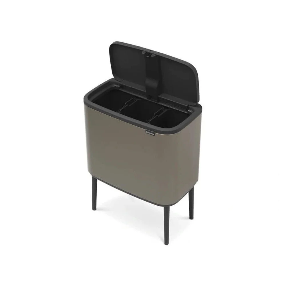 Šedý dotykový ocelový odpadkový koš na tříděný odpad 3x11 l Bo Touch Bin – Brabantia v:1696038