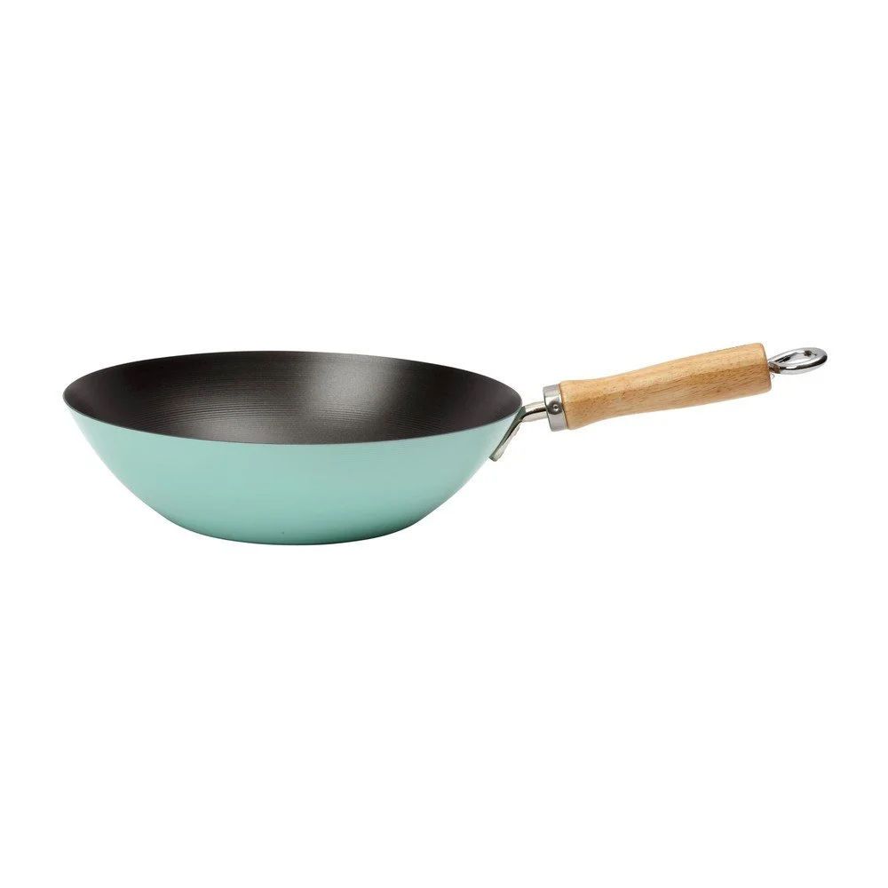 Zelená WOK pánev s nepřilnavým povrchem Dexam Standard Gauge, ø 27 cm v:1218888