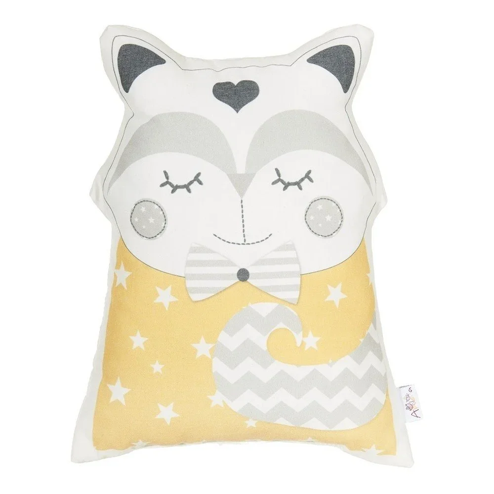 Žlutý dětský polštářek s příměsí bavlny Mike & Co. NEW YORK Pillow Toy Smart Cat, 23 x 33 cm v:1284914