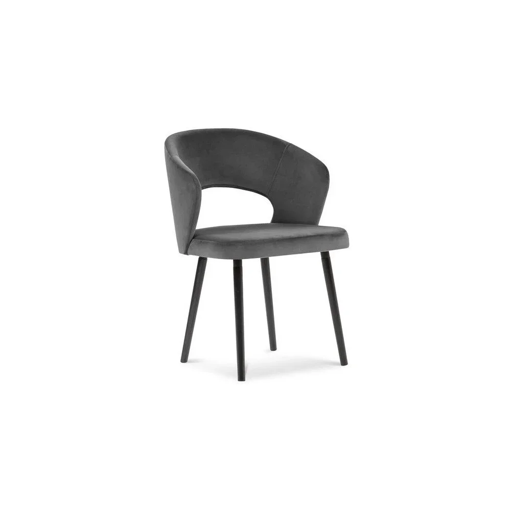 Tmavě šedé čalouněné jídelní křeslo s područkami Elpis – Windsor & Co Sofas v:1299422