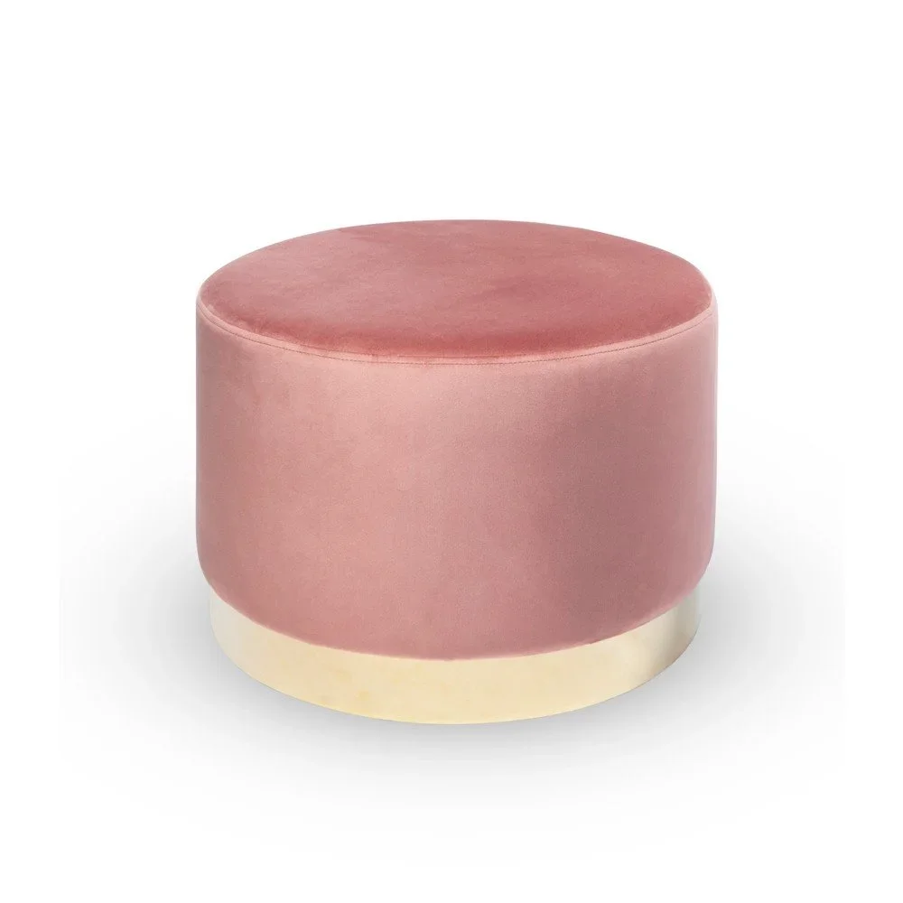 Růžový sametový puf RGE Bling, ⌀ 50 cm v:1269688