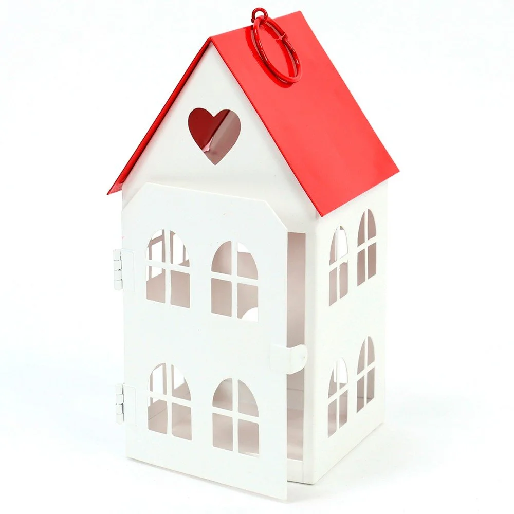 Bílý kovový svícen Unimasa House, výška 19,5 cm v:1316136