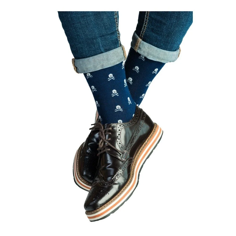 Unisex ponožky Funky Steps Skull Blue, velikost 39/45 v:693852