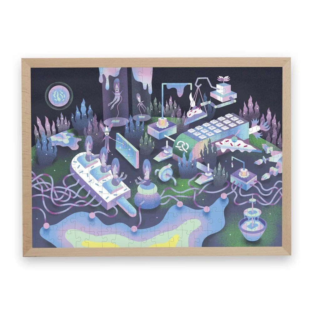 Puzzle z recyklovaných materiálů v bukovém rámu Pucle Planétka Cukria, 500 dílků v:1158924