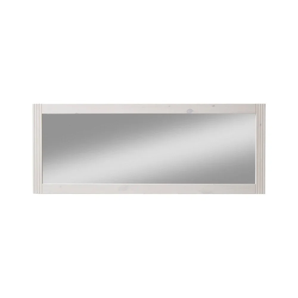 Mléčně bíle lakované nástěnné zrcadlo s rámem z borovicového dřeva Steens Monaco, 41 x 127 cm v:1278572