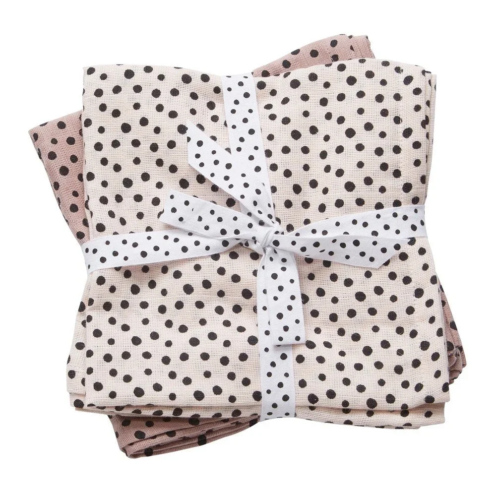 Sada 2 růžových mušelínových plenek Done By Deer Happy Dots v:750798