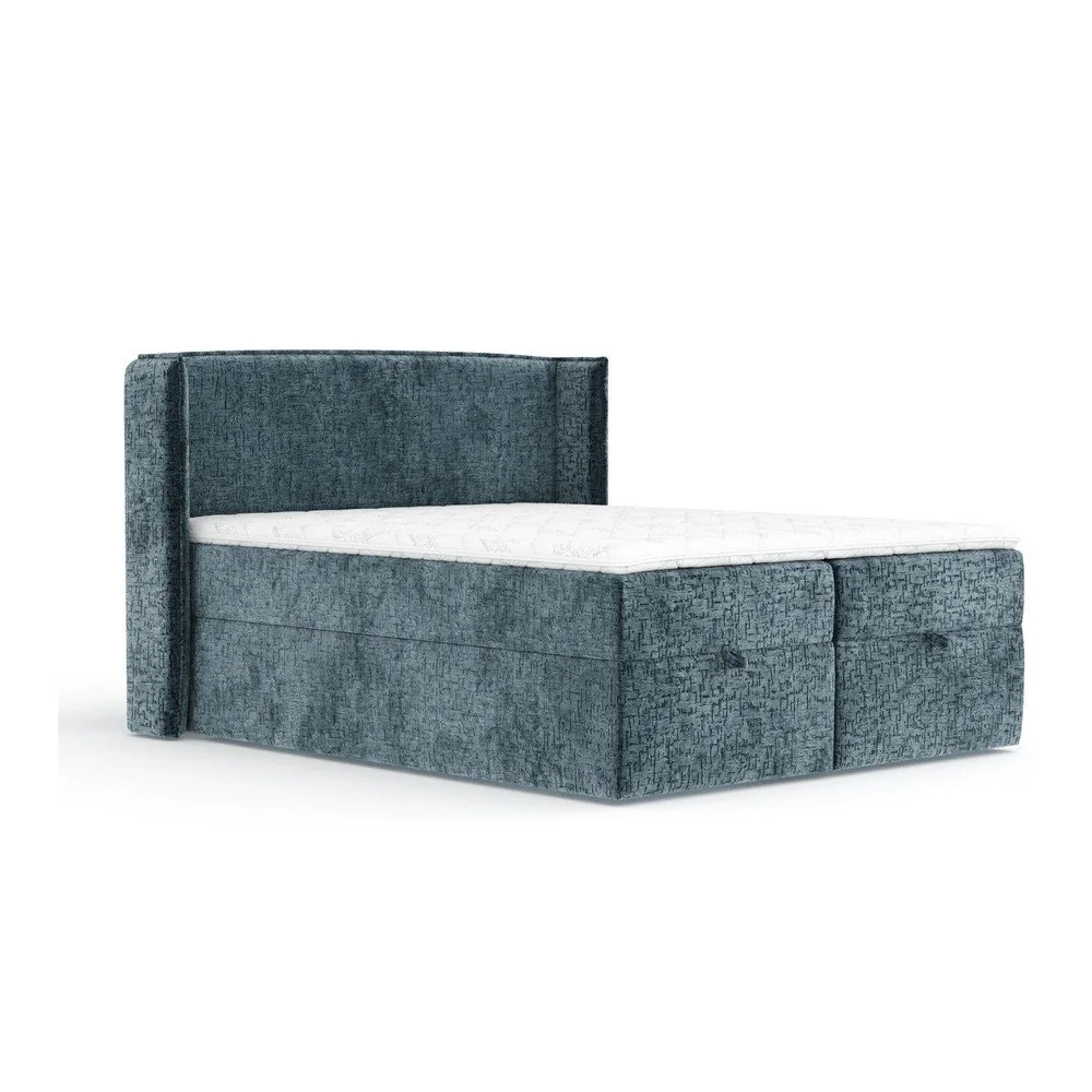 Modrá boxspring postel s úložným prostorem 200x200 cm Passion – Maison de Rêve v:1712262