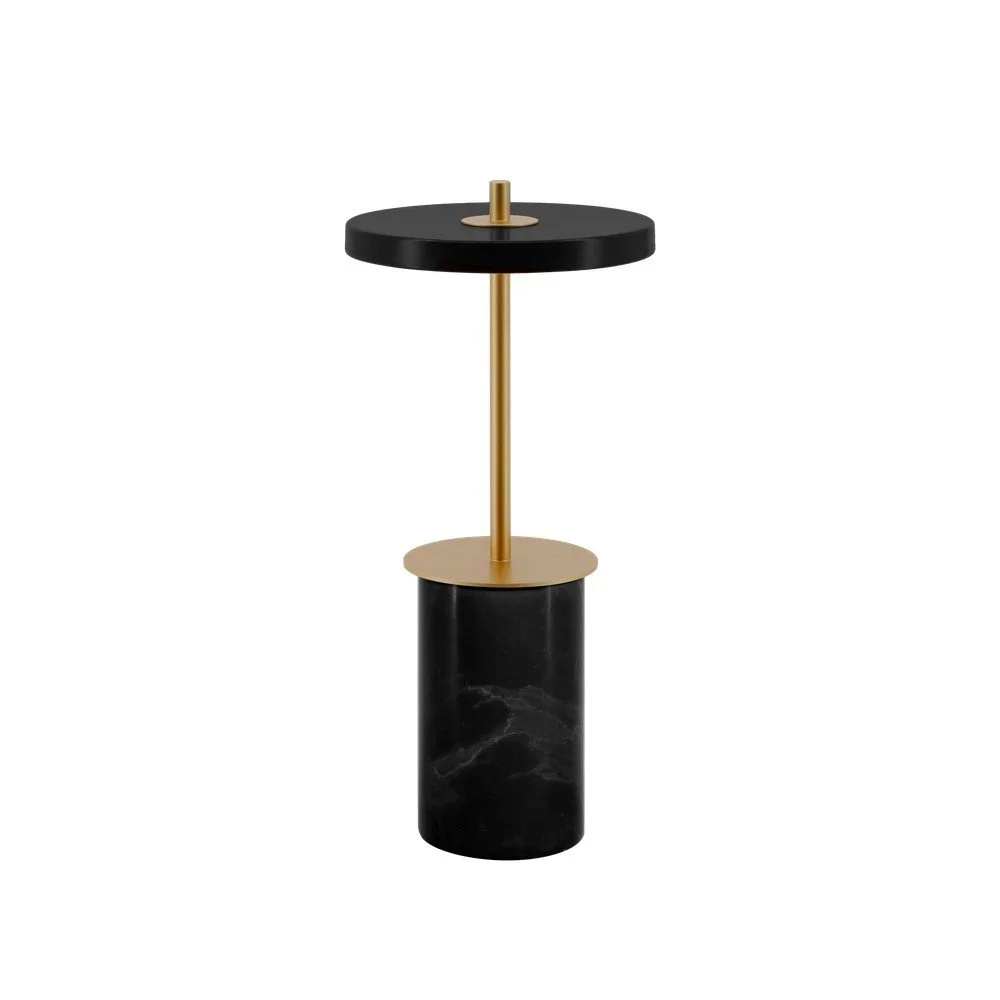 Černá mramorová LED stmívatelná stolní lampa s kovovým stínidlem Asteria Move Mini – UMAGE v:1630350
