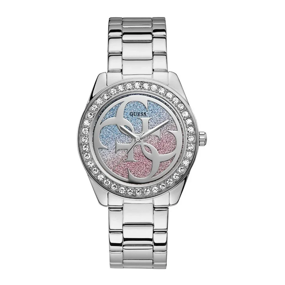 Dámské hodinky ve stříbrné barvě s páskem z nerezové oceli Guess W1201L1 v:1267004
