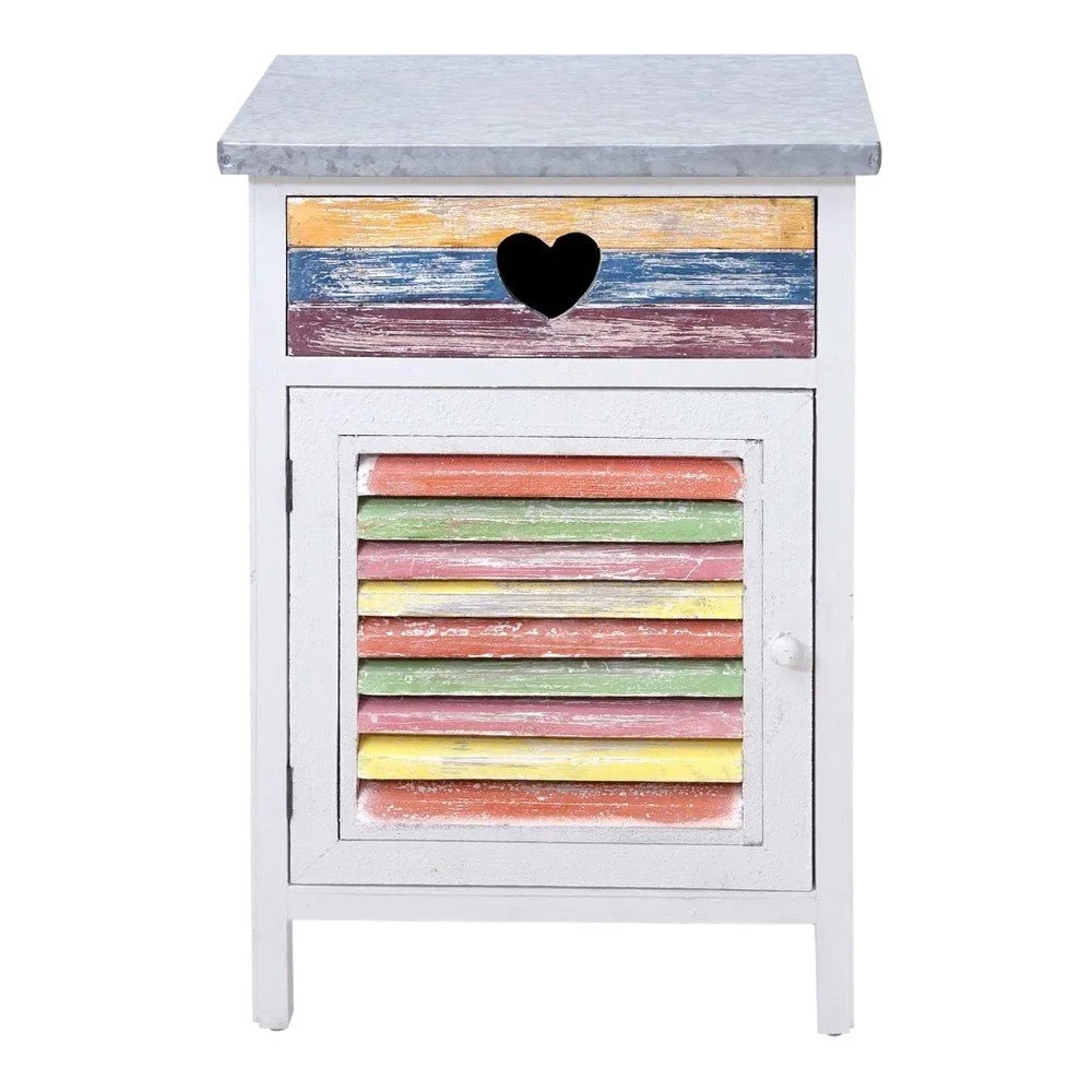 Skříňka z jedlového dřeva Mendler Shabby Heart v:762188
