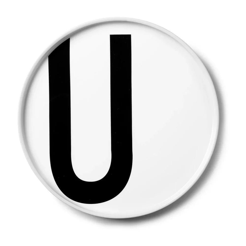 Bílý porcelánový dezertní talíř Design Letters U, ø 21,5 cm v:1418047