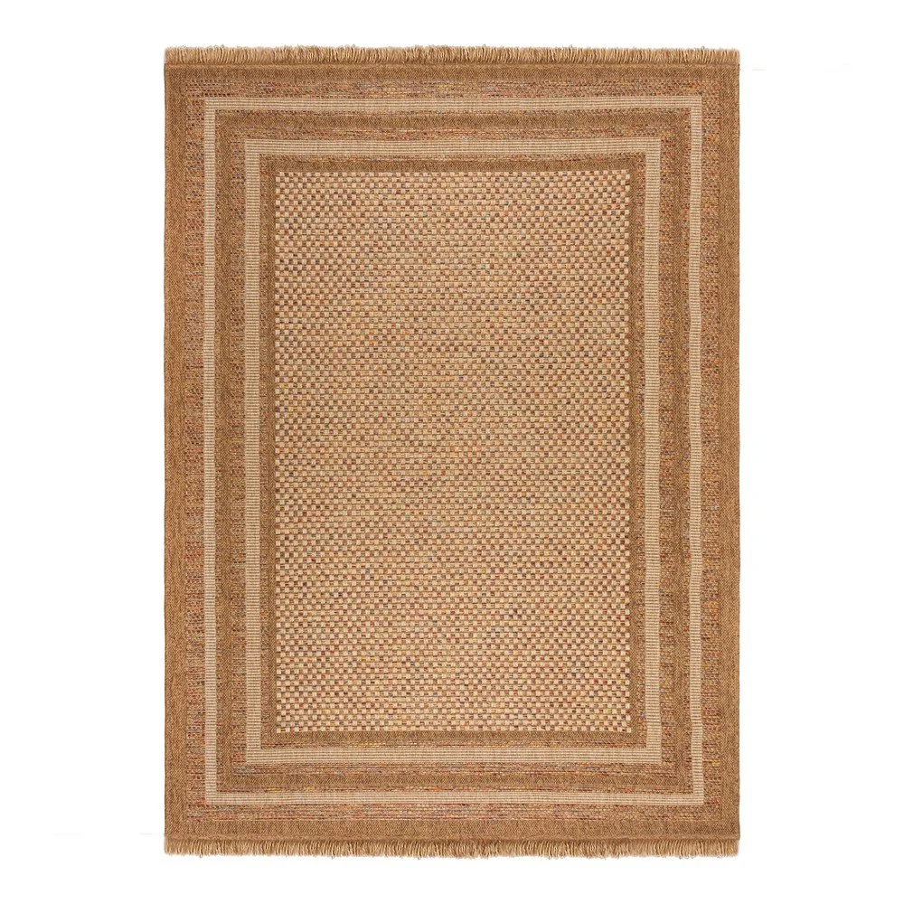 Vnitřní a venkovní koberec v přírodní barvě 160x230 cm Layla Border – Flair Rugs v:1726388