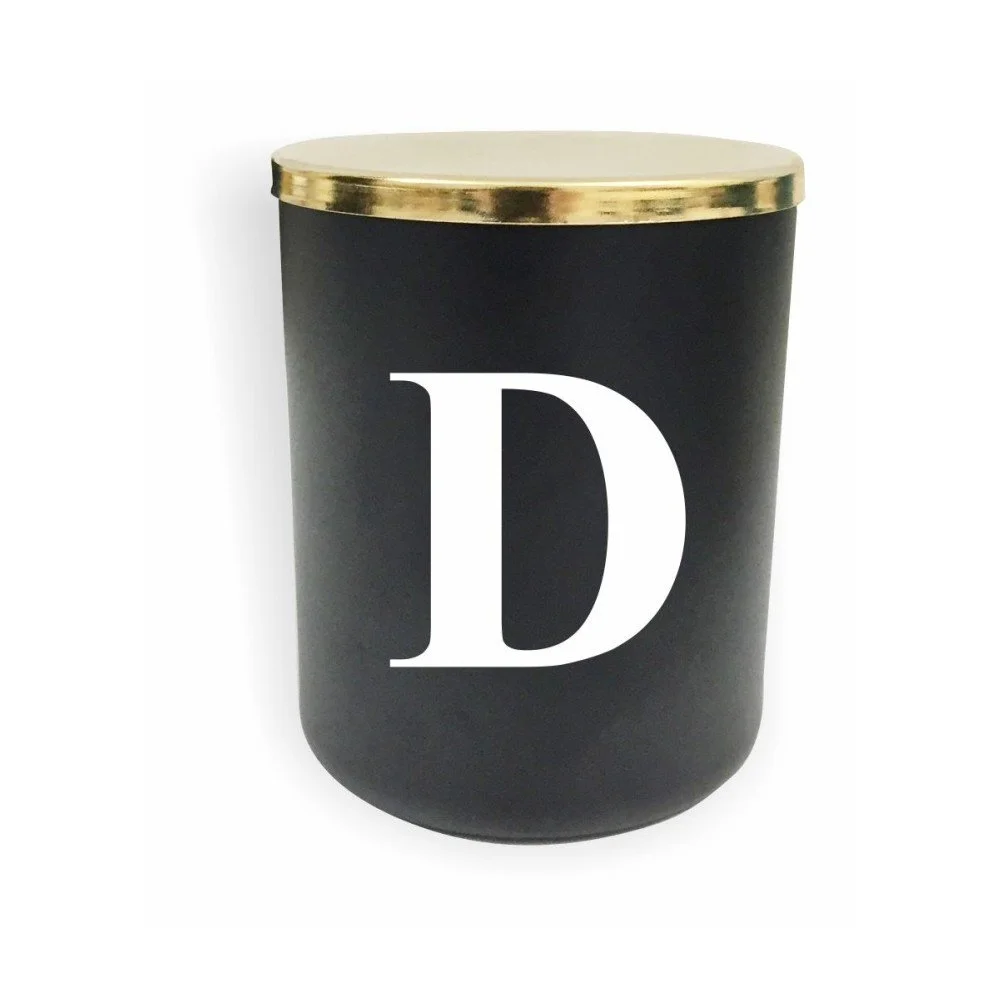 Černo-bílá svíčka North Carolina Scandinavian Home Decors Monogram Glass Candle D v:1193232