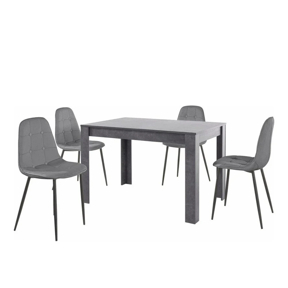 Set šedého jídelního stolu a 4 šedých jídelních židlí Støraa Lori Lamar v:1043686