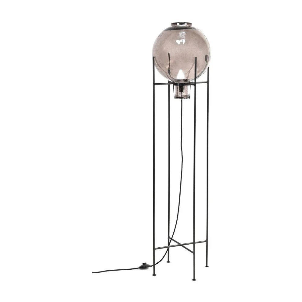 Volně stojící lampa z recyklovaného skla a kovu Velvet Atelier Fume, výška 145 cm v:1097772