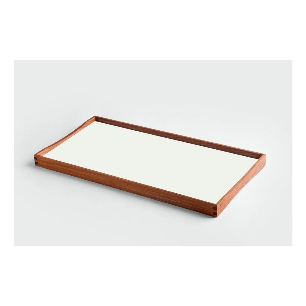 Podnos z teakového dřeva s bílou deskou Architectmade, délka 45 cm v:932386