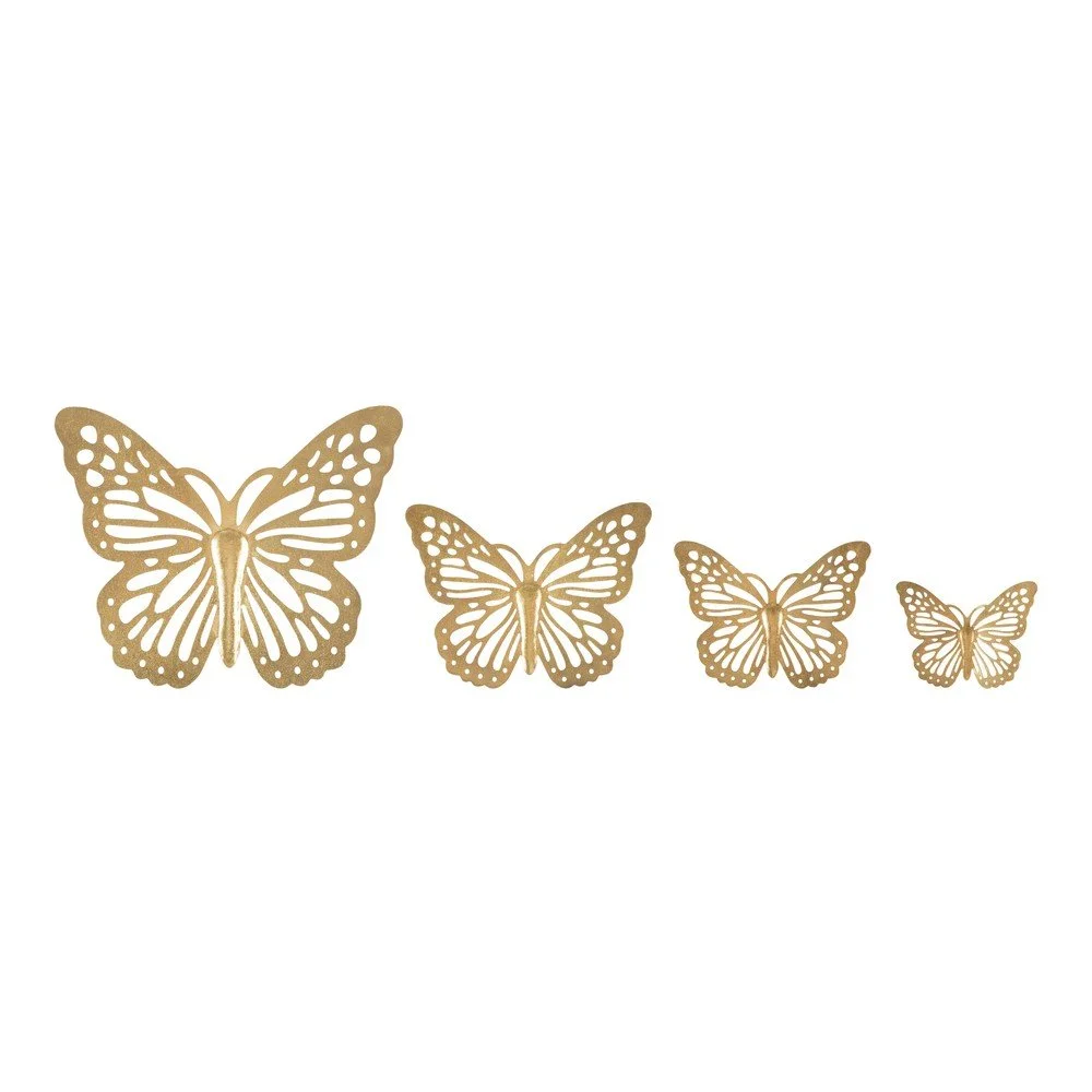 Sada 4 nástěnných kovových dekorací Mauro Ferretti Butterflies v:1436455