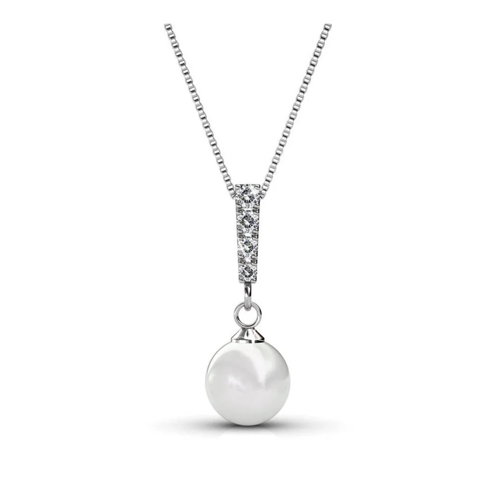 Náhrdelník s bílým zlatem se Swarovski krystaly Musaventura Perla v:1039440