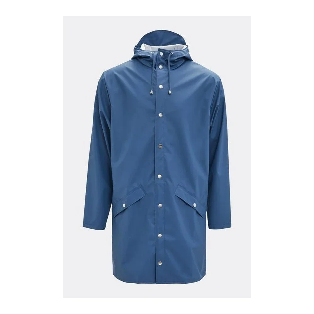 Modrá unisex bunda s vysokou voděodolností Rains Long Jacket, velikost L / XL v:1123954