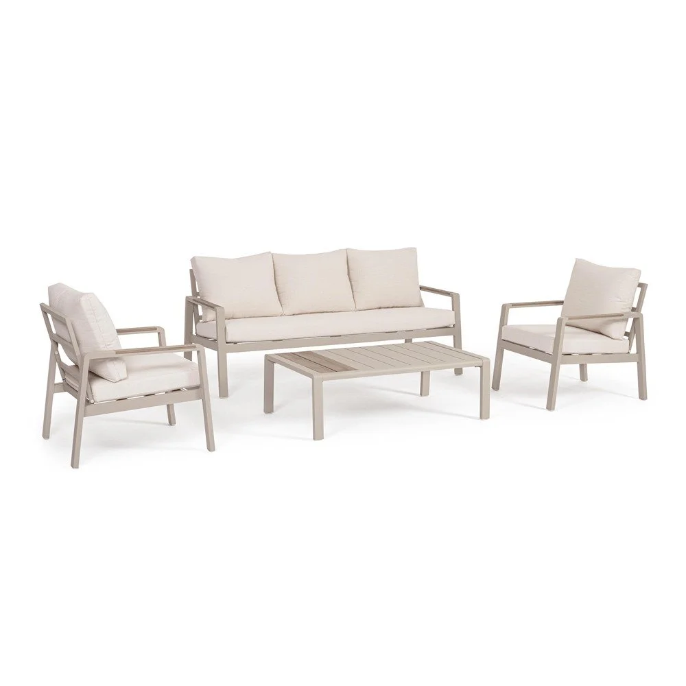 Béžový hliníkový zahradní lounge set pro 5 Elna – Bizzotto v:1825926