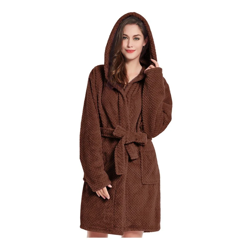 Hnědý unisex župan z mikrovlákna DecoKing Sleepyhead, velikost S v:1190372