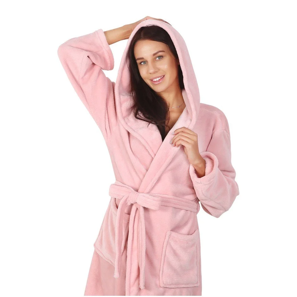 Růžový unisex župan z mikrovlákna DecoKing Robby, velikost L v:1077166