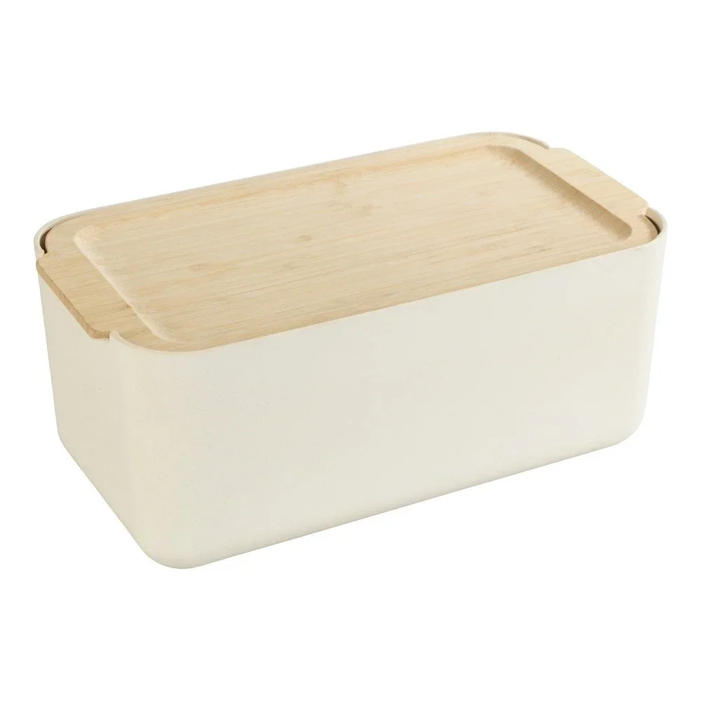 Béžový úložný box s bambusovým víkem Wenko Derry Bamboo v:1296662