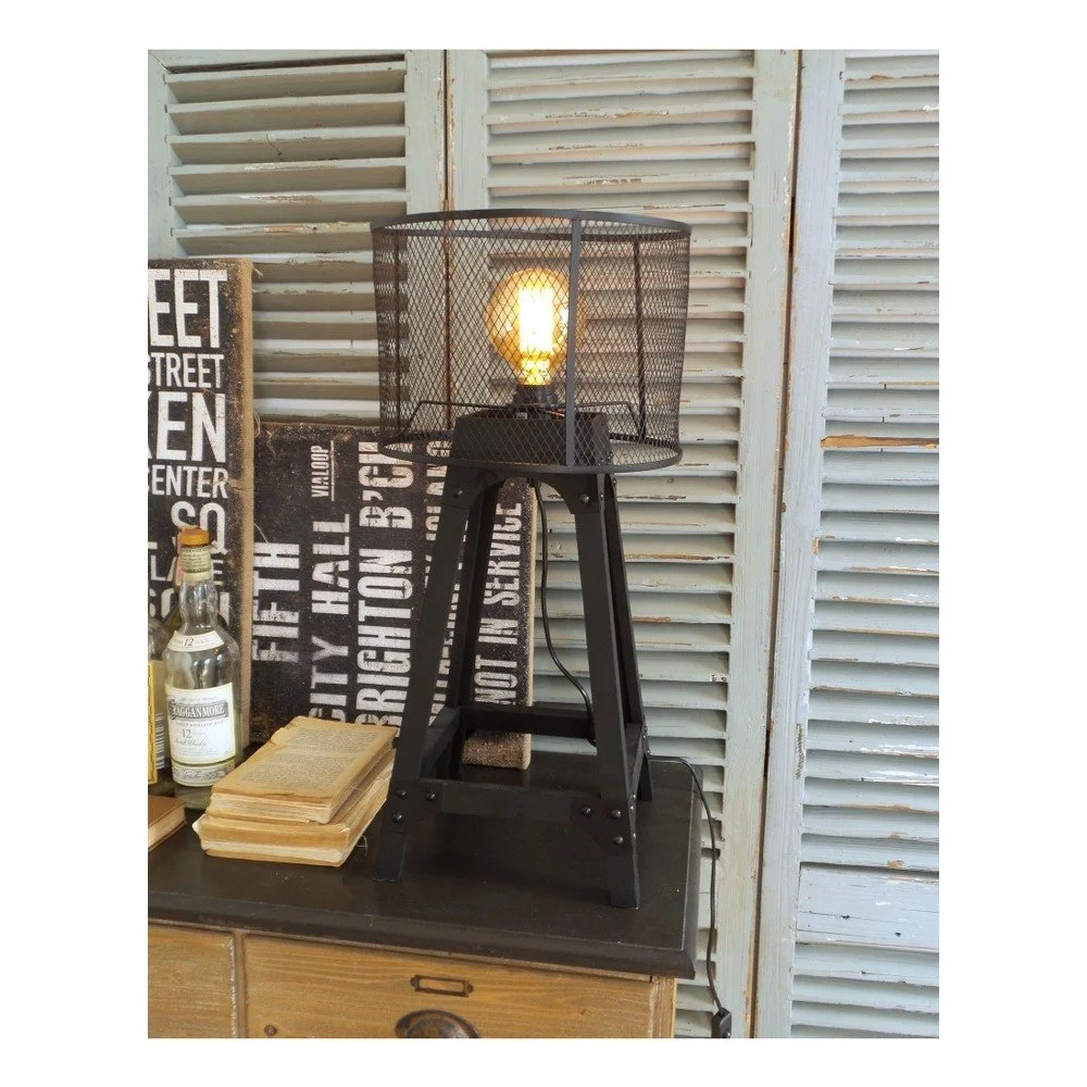 Černá stolní lampa Orchidea Milano Industrial, výška 62 cm v:1122904