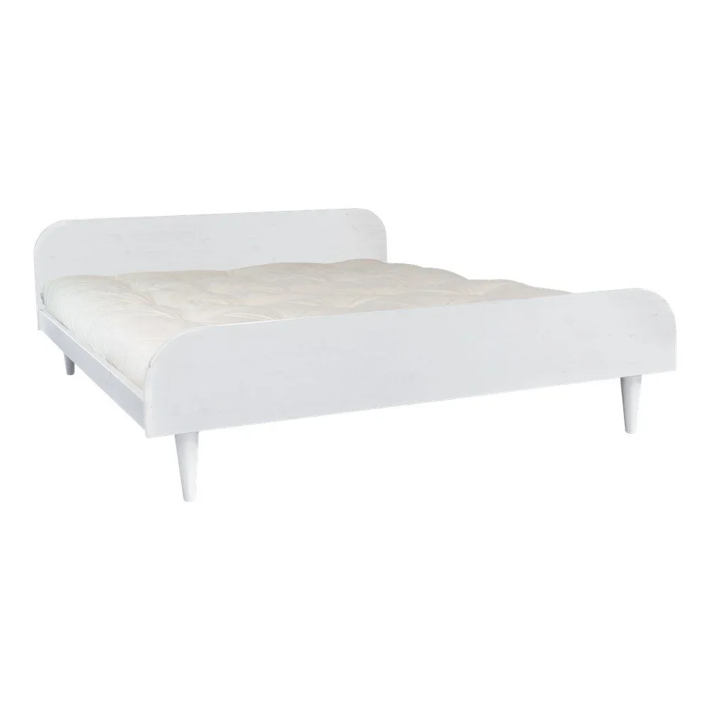 Dvoulůžková postel z borovicového dřeva s matrací Karup Design Twist Comfort Mat White/Natural, 140 x 200 cm v:1309072