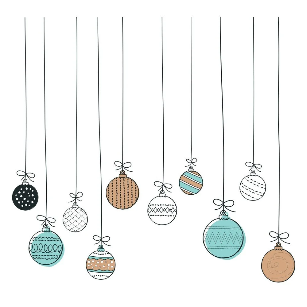 Nástěnná samolepka Ambiance Christmas Balls, 40 x 40 cm v:1317218