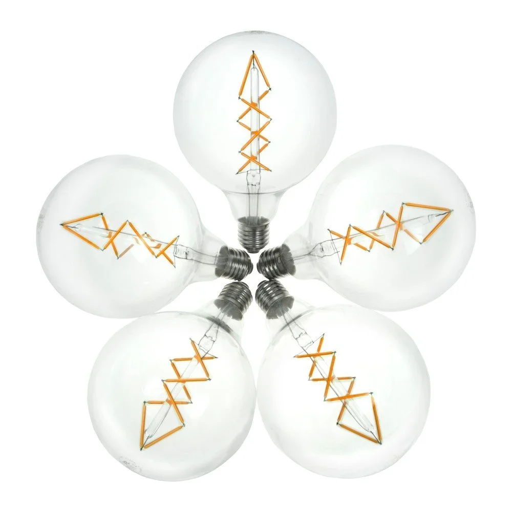 Sada 5 LED žárovek Bulb Attack BUBBLE Lattice, E27 6,5 W v:932000