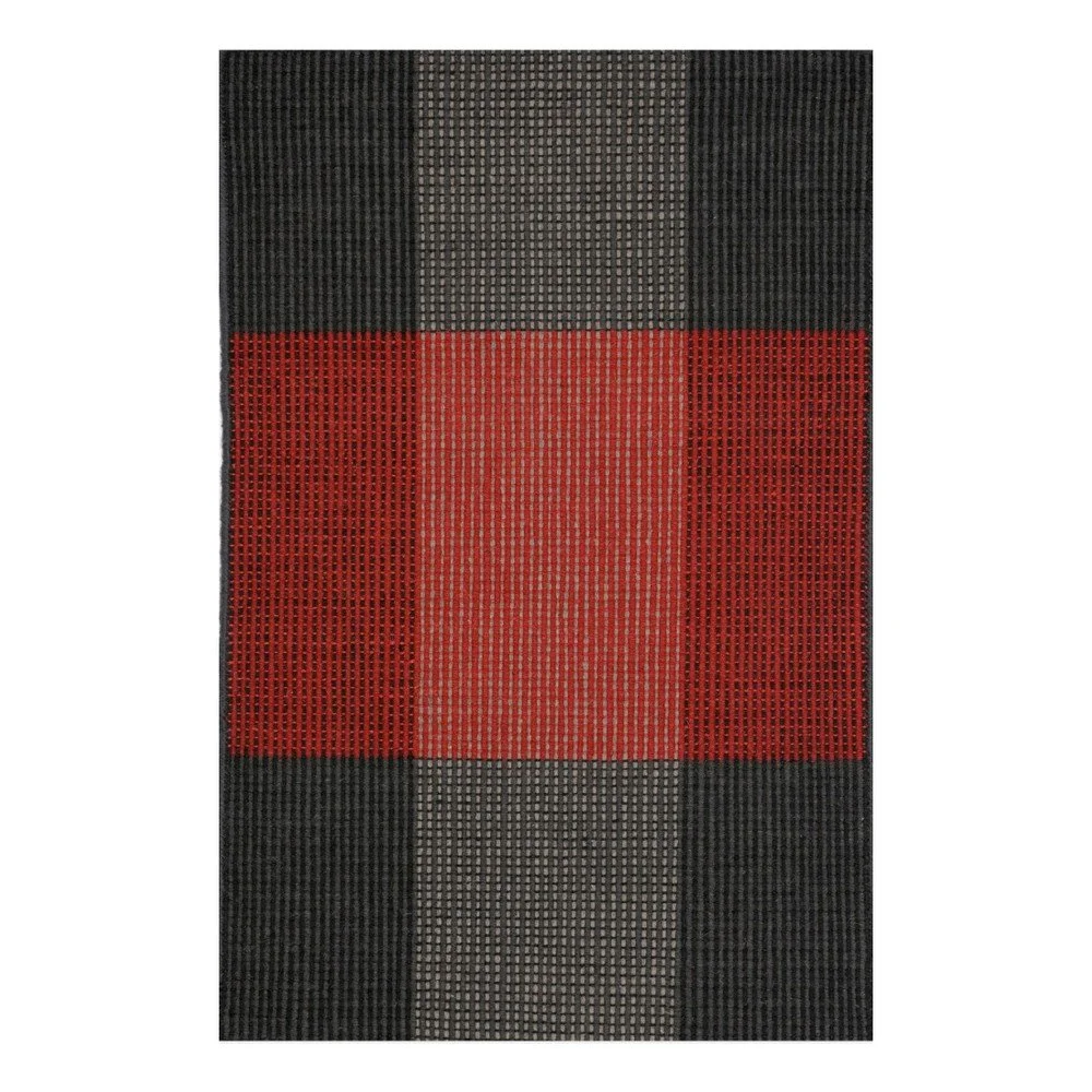 Červeno-šedý ručně tkaný vlněný koberec Linie Design, 90 x 160 cm v:810108