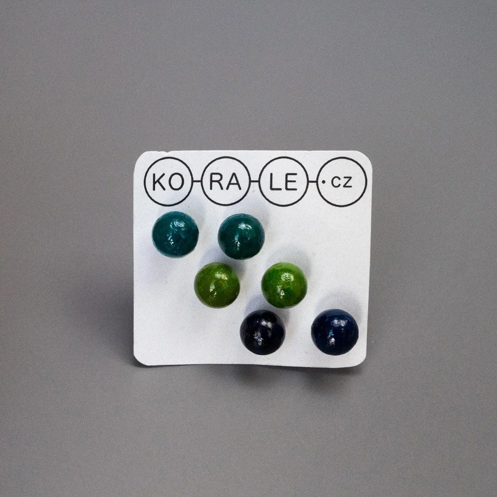 Set dřevěných náušnic Ko-ra-le Dots Aqua v:1346417