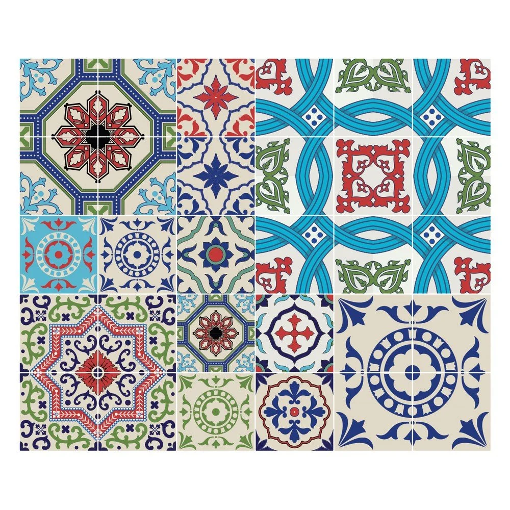 Sada 30 samolepek Ambiance Azulejos Salsa, 120 x 100 cm v:984194