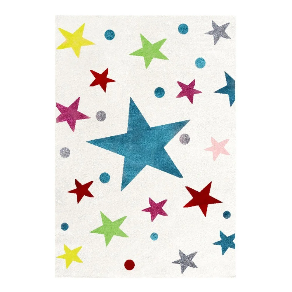 Bílý dětský koberec s barevnými hvězdami Happy Rugs Stars, 160 x 230 cm v:820712 Bílý dětský koberec s barevnými hvězdami Happy Rugs Stars, 160 x 230 cm v:820712