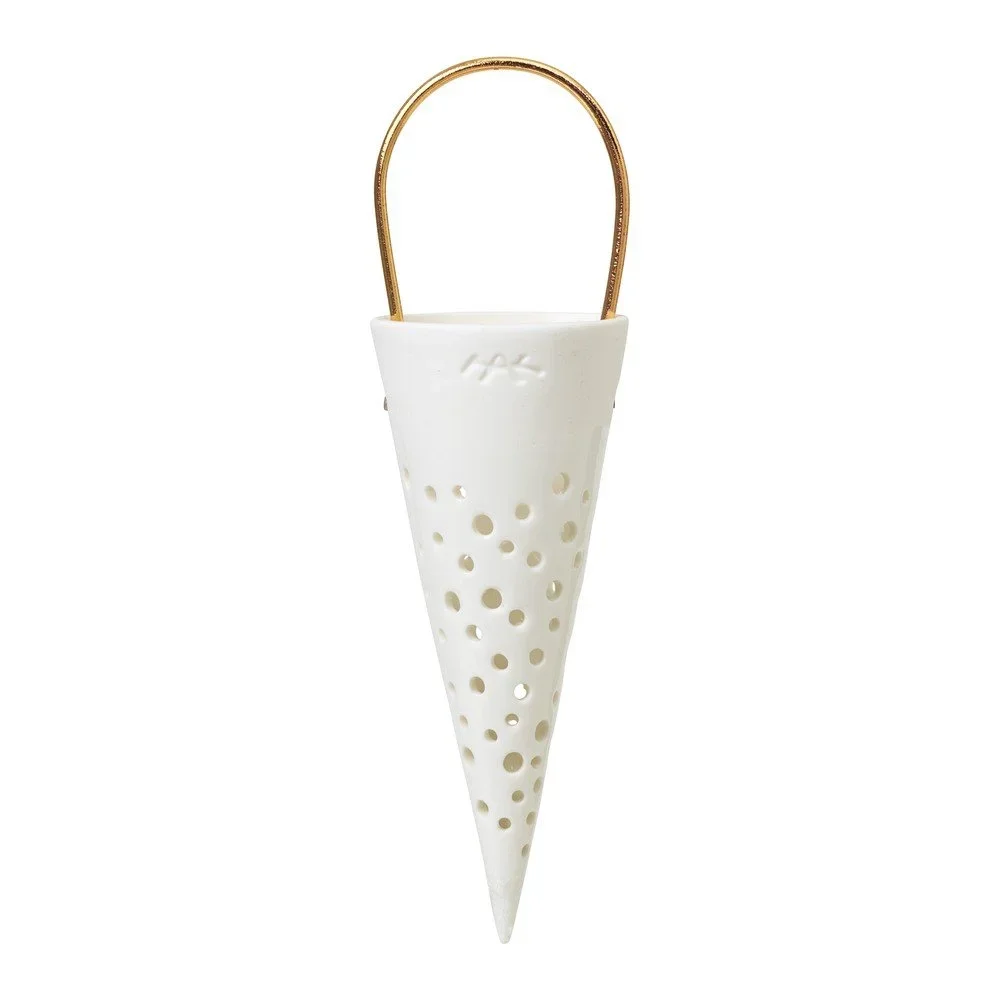 Bílá keramická závěsná dekorace Kähler Design Cone, výška 18 cm v:1395033