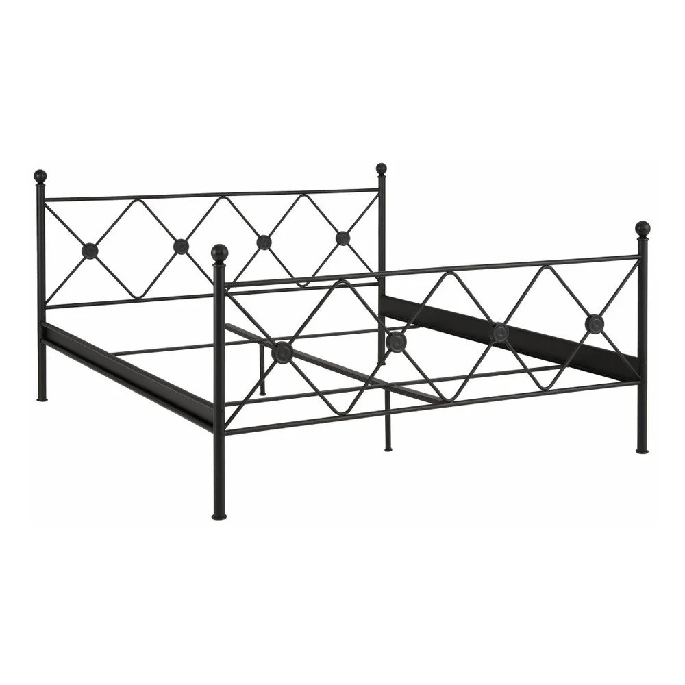 Černá dvoulůžková postel Støraa Johnson, 180 x 200 cm v:928626