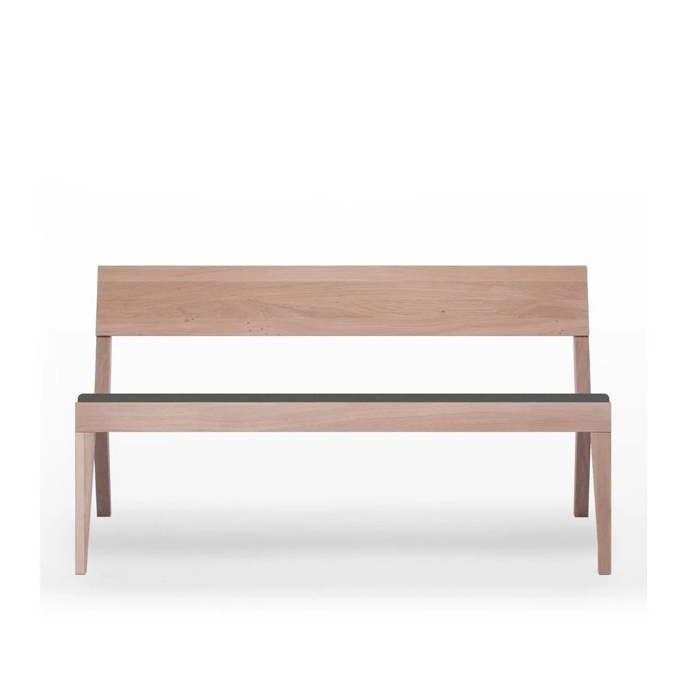 Přírodní jídelní lavice z dubového dřeva Another Brand Cubo Dark Grey v:701368