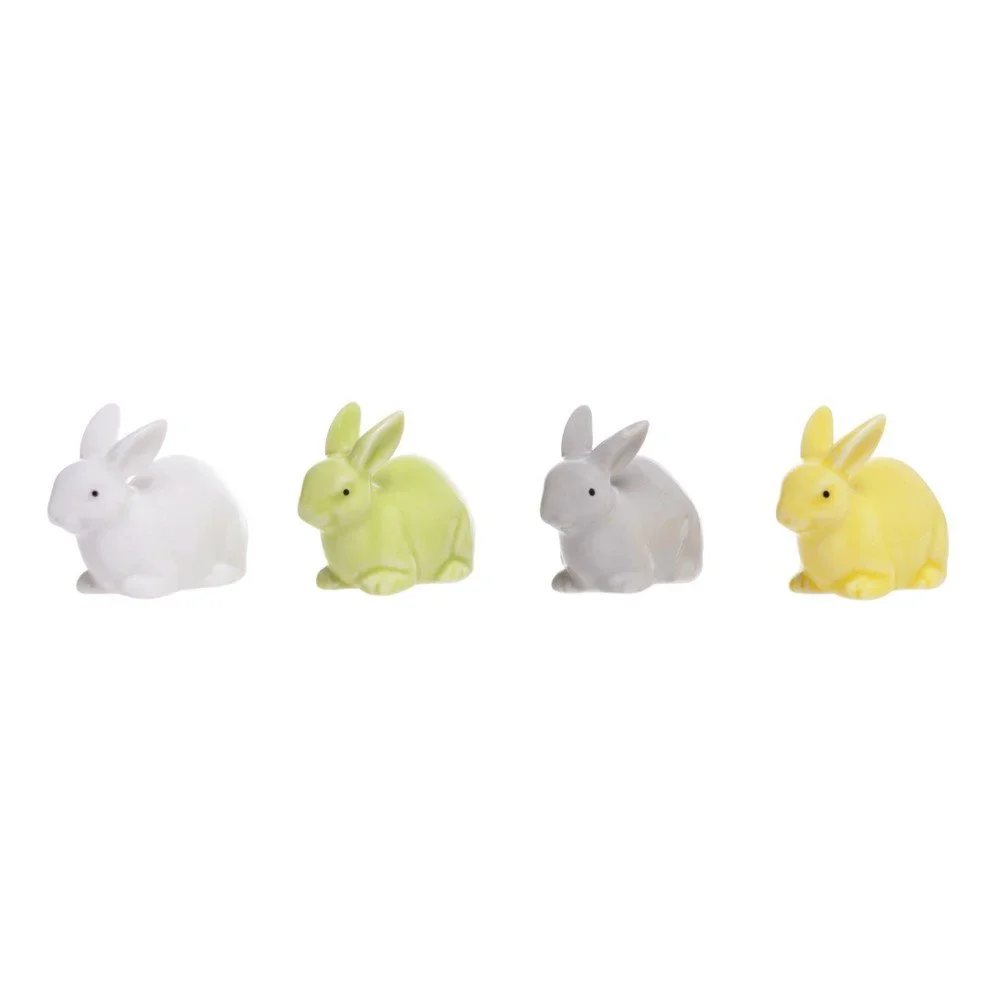 Sada 4 dekorativních keramických sošek Ewax Rabbit v:1000838