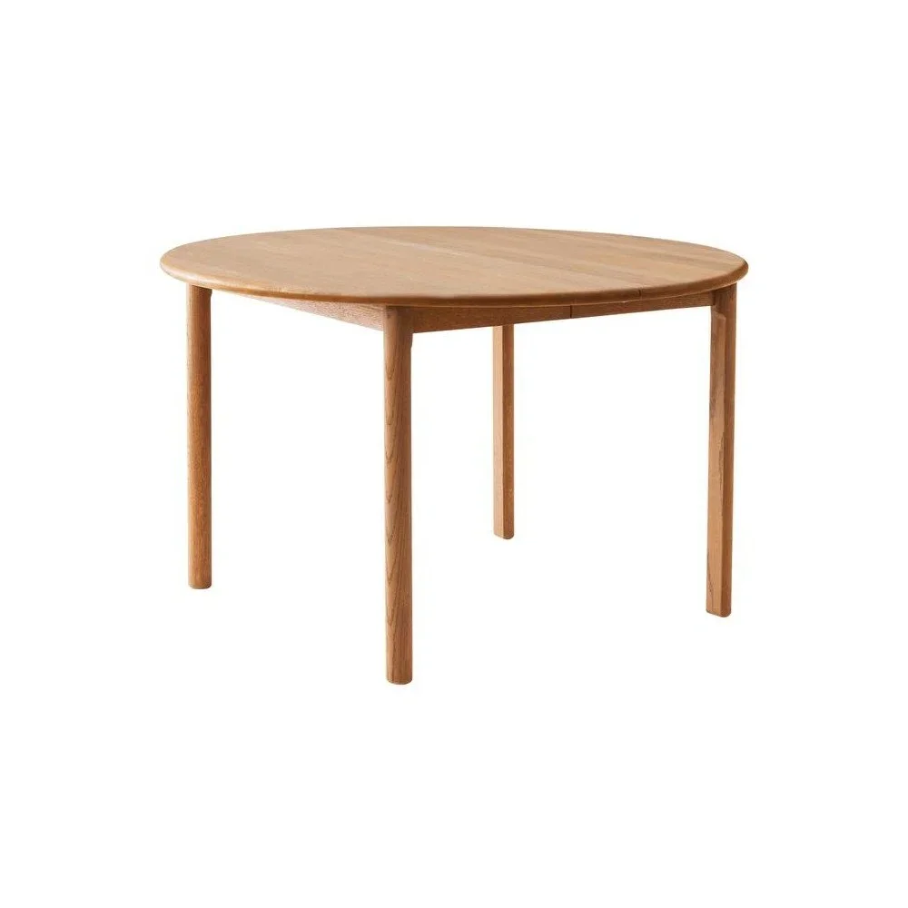 Kulatý rozkládací jídelní stůl s přídavnou deskou z dubového dřeva ø 120 cm Noor – Hammel Furniture v:1699824