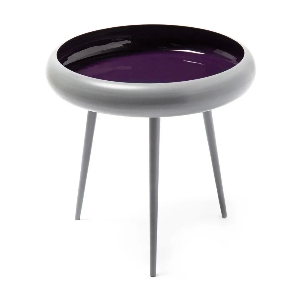 Šedo-fialový odkládací stolek 360 Living Vaiva, ⌀ 49 cm v:1211362